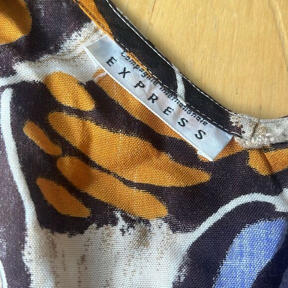 VINTAGE Express Printed Apron Style Seashell Tropical Dress - Picture 3 of 3